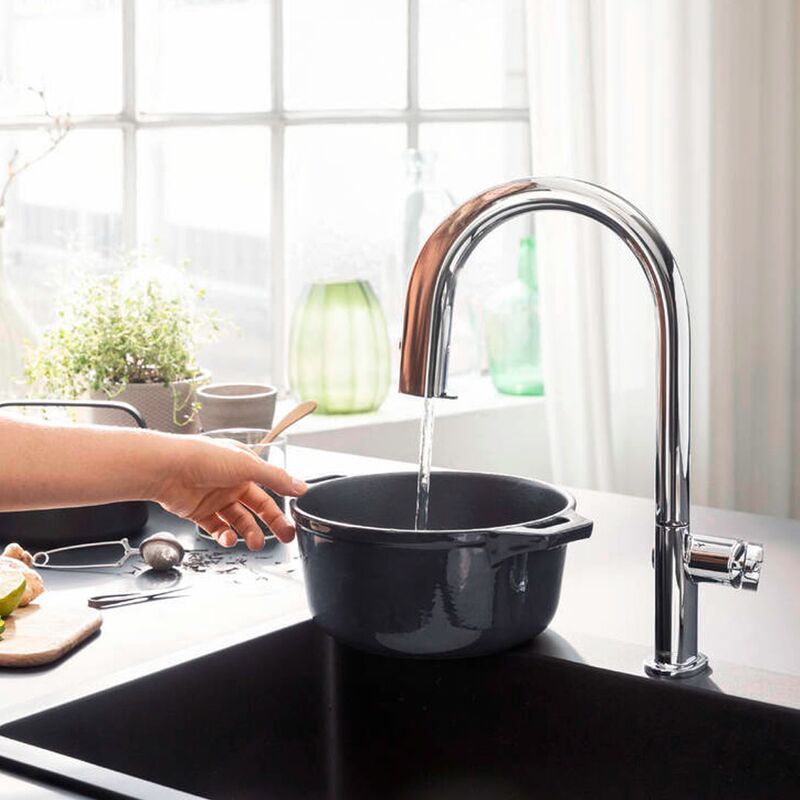 смеситель для кухни hansgrohe aquiturra m91 76803000 хром в Алматы фото № 5