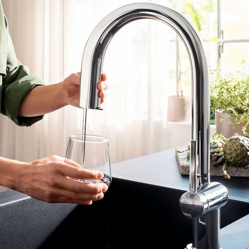 смеситель для кухни hansgrohe aquiturra m91 76803000 хром в Алматы фото № 4