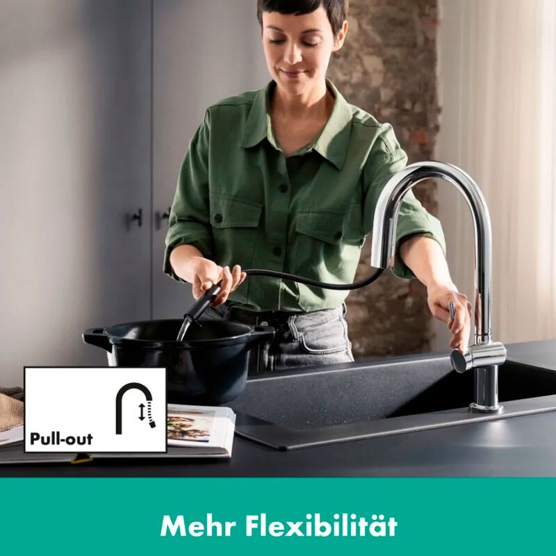 смеситель для кухни hansgrohe aquiturra m91 76803000 хром в Алматы фото № 3