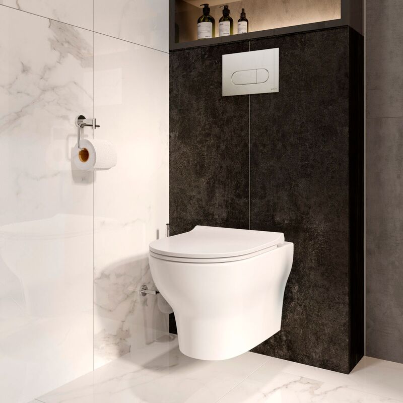 унитаз с инсталляцией 5в1 vitra zentrum round 7786b003-0075 безободковый, v-fix core 800-1873, root round 740-2280 в Алматы фото № 10