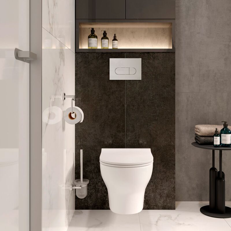 унитаз с инсталляцией 5в1 vitra zentrum round 7786b003-0075 безободковый, v-fix core 800-1873, root round 740-2280 в Алматы фото № 9