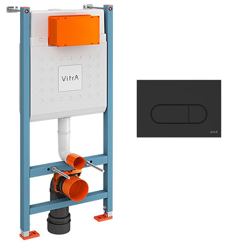 унитаз с инсталляцией 5в1 vitra plural 7830b483-0075 безободковый черный, v-fix core 800-1874, черная клавиша root r 740-2211 в Алматы фото № 4