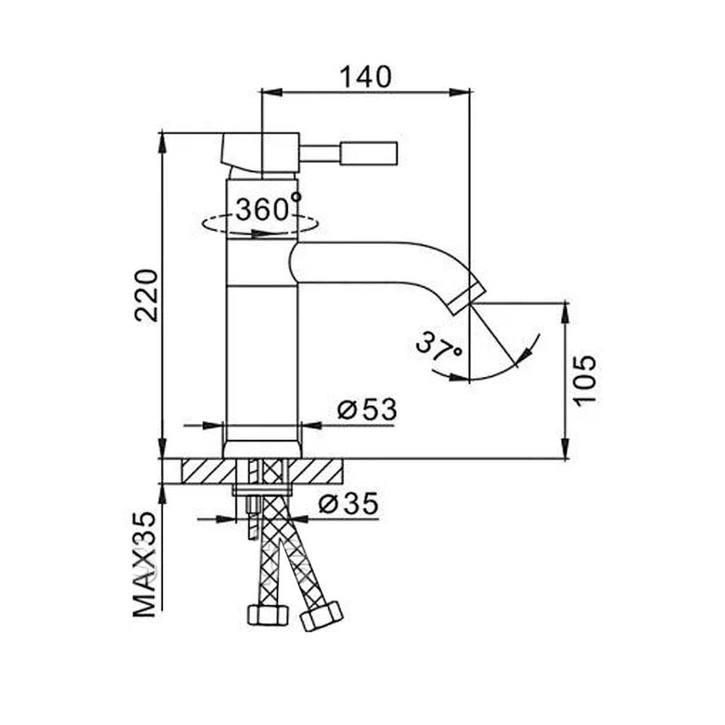смеситель для раковины frap f1052, однорычажный, хром в Алматы фото № 2