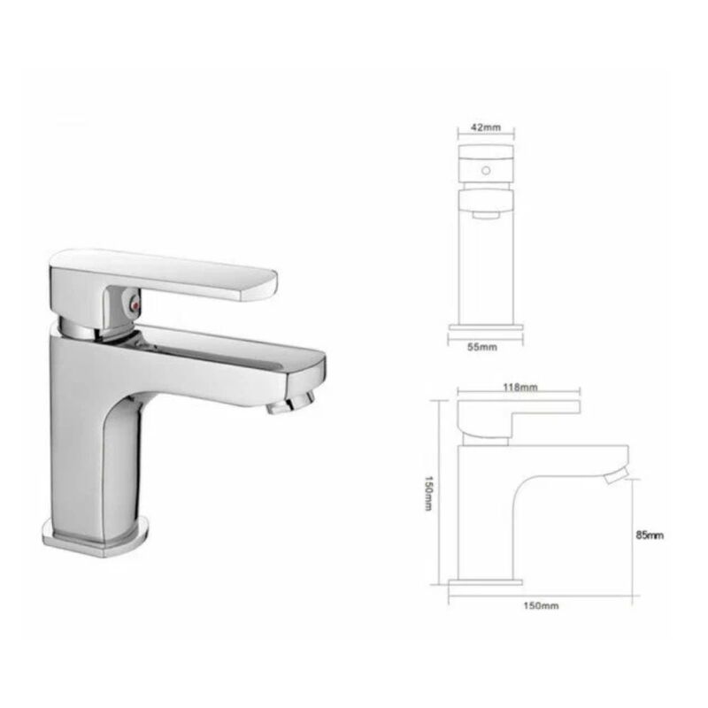 смеситель для раковины frap h64 f1064, однорычажный, хром в Алматы фото № 4