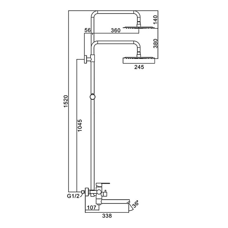 Душевая система frap f24801 150 со смесителем с длинным изливом, сатин в Алматы фото № 6