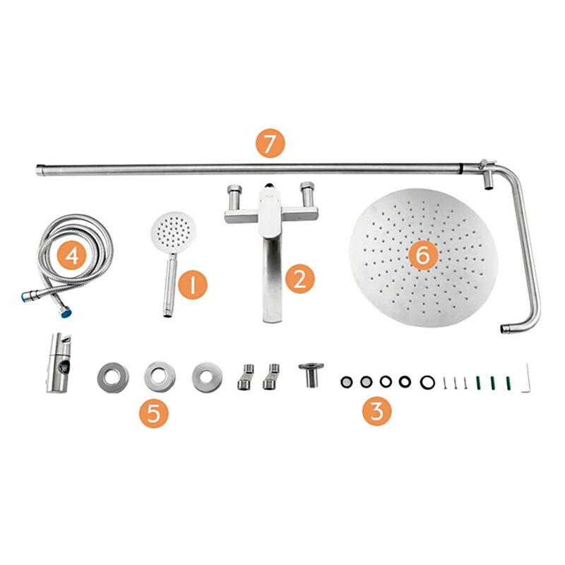 Душевoй система frap f24805 со смесителем с длинным изливом, сатин в Алматы фото № 2