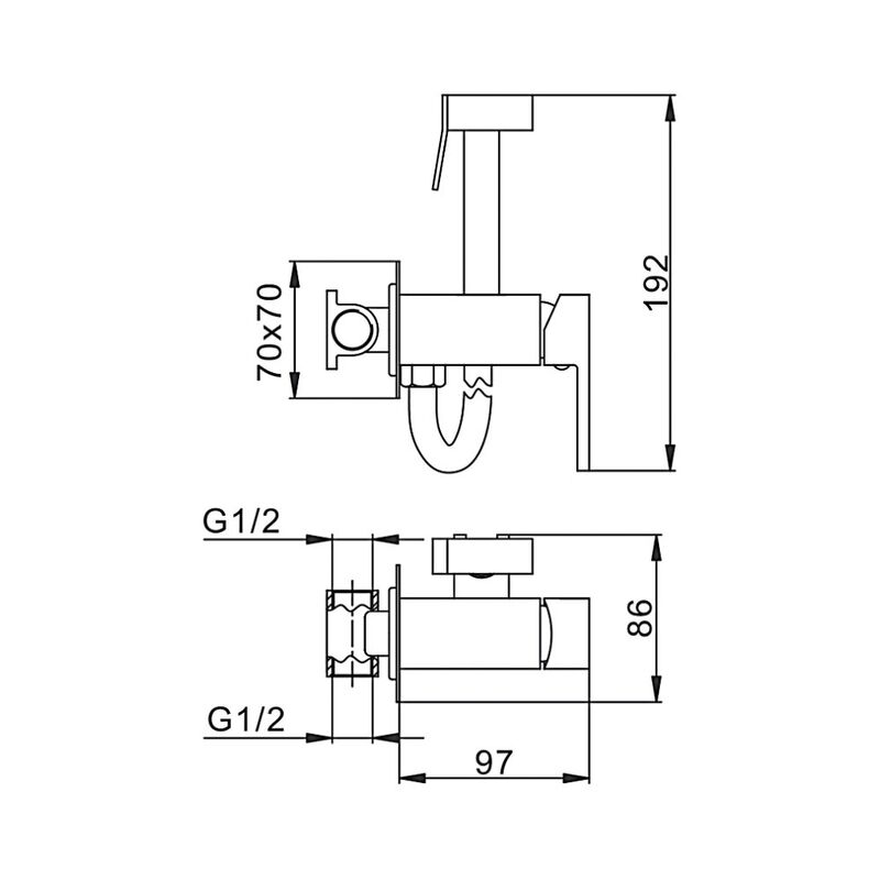Гигиенический душ встраиваемый frap f7506 со смесителем, хром в Алматы фото № 4