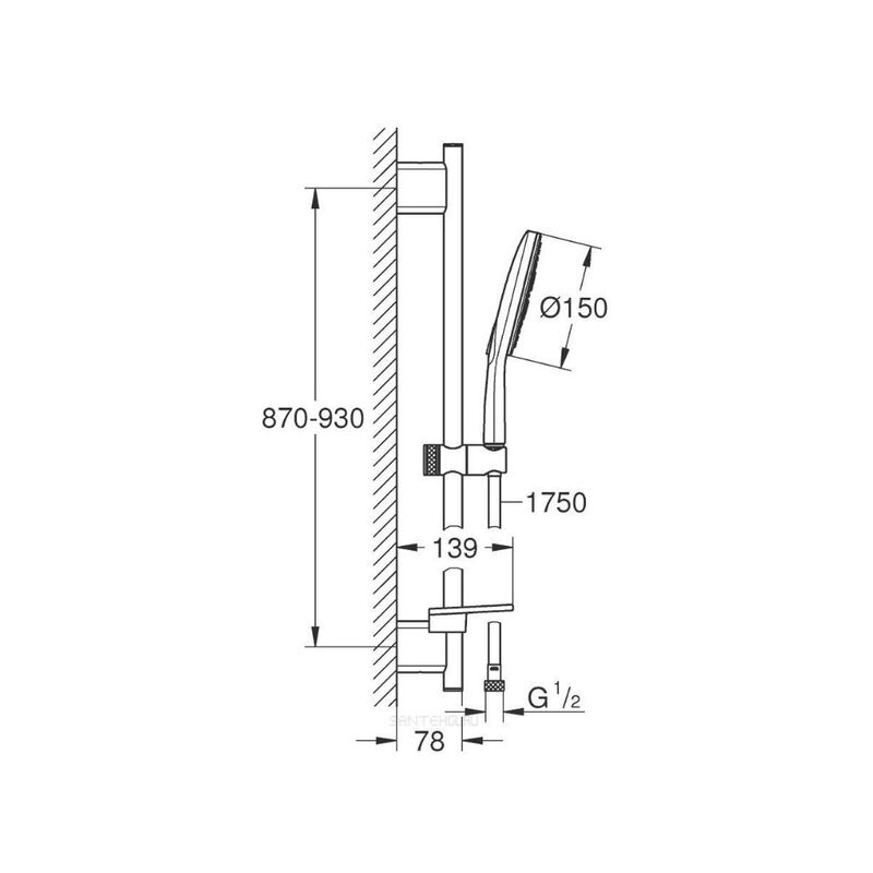 Душевoй гарнитур grohe ranshower smartactive cube 26594000 в Алматы фото № 3