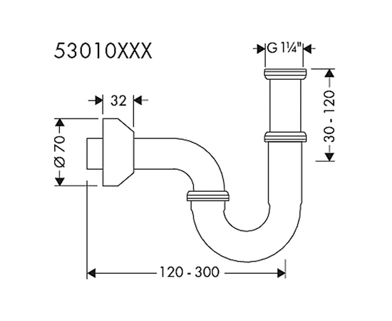 сифон для раковины hansgrohe 53010000 хром в Караганде фото № 2