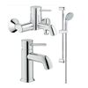 Душевой комплект 3в1 grohe bauclassic 124404 со смесителями в Шымкенте фото № 1