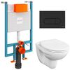 унитаз с инсталляцией 4в1 vitra v-fix core 800-1874, normus 7855b003-0075 lift, клавиша root r черная в Шымкенте фото № 1