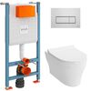 унитаз с инсталляцией 4в1 vitra v-fix core 800-1875, bella 4449b003-0101 lift, клавиша root s хром в Шымкенте фото № 1