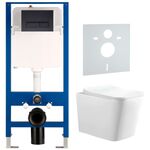 унитаз с инсталляцией 5в1 hans 2303hs h5108-0203, черная прямоугольная клавиша в Шымкенте фото № 1