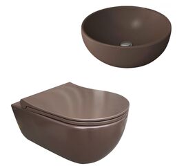 Комплект унитаз подвесной bocchi v-tondo 1416-025-0129 + раковина 1119-025-0125 в Шымкенте фото № 1