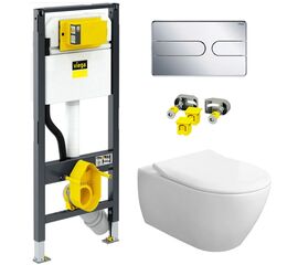 унитаз с инсталляцией 4в1 villeroy&boch subway 2.0 5614r201 792862 в Шымкенте фото № 1