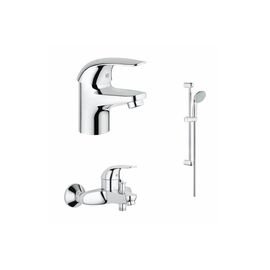 Набор смесителей grohe euroeco 124428 3в1 для ванной комнаты в Шымкенте фото № 1