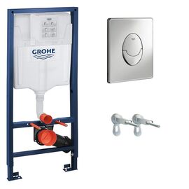 Инсталляция 3в1 grohe rapid sl 38721001 (овальная кнопка, хром) в Шымкенте фото № 1