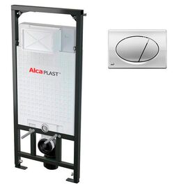 Инсталляция 3в1 alcaplast am101/1120  rus am101/1120+m71(кнопка смыва (хром - глянцевая) (216370) в Шымкенте фото № 1