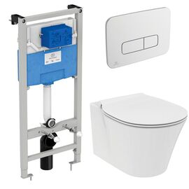 Комплект ideal standard connect air: унитаз e005401 c инсталляцией и кнопкой r0123aa в Шымкенте фото № 1