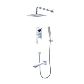 Lm5822cw контест le mark смеситель для ванны и душа встраиваемый с дополнительной 1-функциональной лейкой, хром/бел в Шымкенте фото № 1
