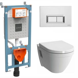 Комплект vitra s50: унитаз 5318b003-0075 с инсталляцией 762-5800-01 и кнопкой 740-0680 в Шымкенте фото № 1