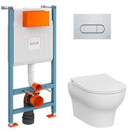 унитаз с инсталляцией vitra zentrum round 9879b003-7200 безободковый в Шымкенте фото № 1