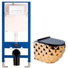 унитаз с инсталляцией 5в1 hans vg5626/010 h5108-0107, прямоугольная белая клавиша в Шымкенте фото № 1