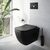 унитаз подвесной vitra shift 7742b083-0075 черный, тонкое сиденье с микролифтом в Шымкенте фото № 2