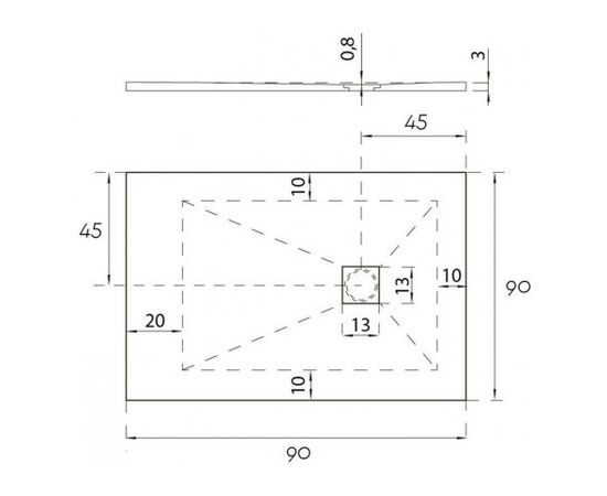 Ats-90x90u-w hidronatur pleasure поддон литьевой 900х900х30мм слив крышка белый камень (242247) в Шымкенте фото № 4