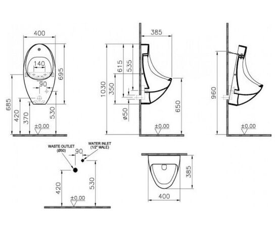Писсуар vitra arkitekt 4106b003-5200 с сенсорным управлением в Шымкенте фото № 3