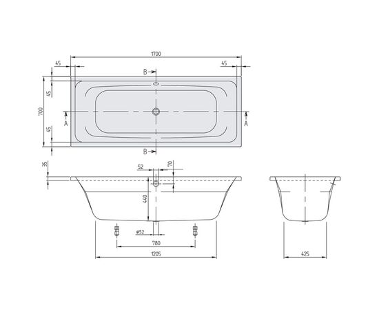 Ванна акриловая villeroy&boch 170x70 avento uba177avn2v-01 в Шымкенте фото № 3