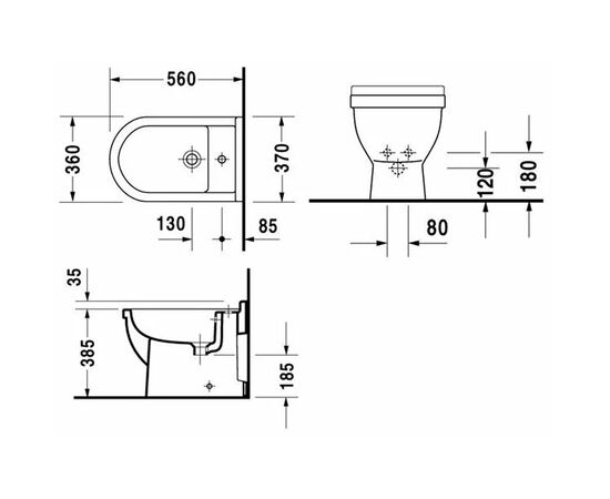 Биде duravit starck 3 223010 напольное в Шымкенте фото № 3