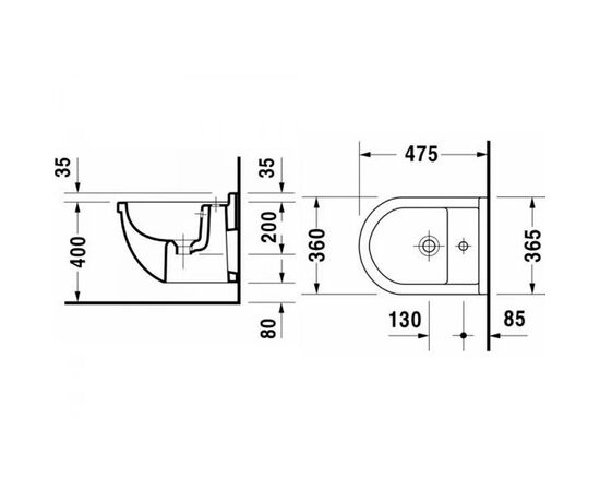 Биде duravit starck 3 223015 подвесное в Шымкенте фото № 3