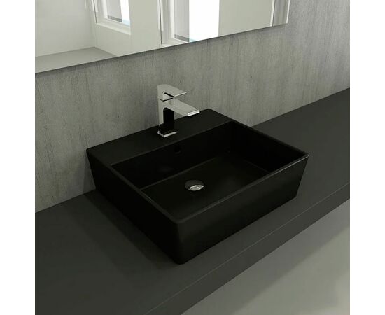 раковина накладная bocchi milano 1216-004-0126 50 см черная матовая в Шымкенте фото № 1