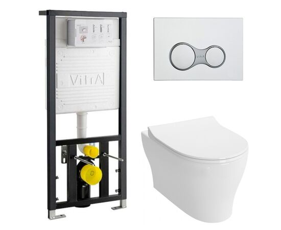 Комплект vitra bella: унитаз 4449b003-0101 с инсталляцией и кнопкой в Шымкенте фото № 1