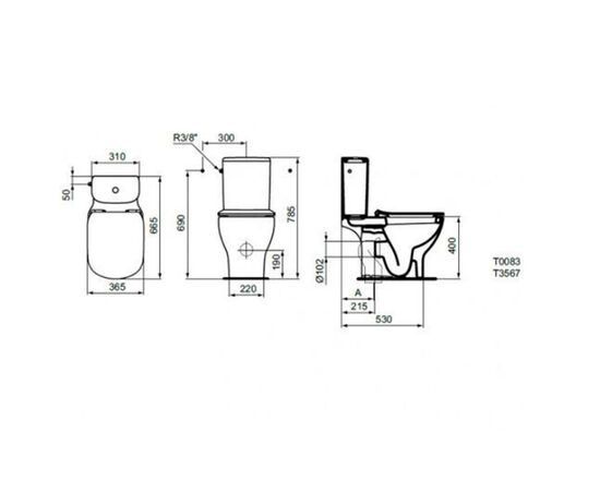 унитаз напольный ideal standard tesi t008301 (комплект) в Шымкенте фото № 3