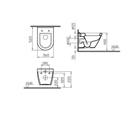 унитаз с биде подвесной vitra s50 5318b003-0850 (комплект) в Шымкенте фото № 2