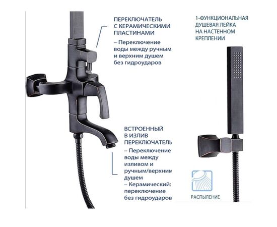 Душевая система lemark нубира lm6262orb  в Шымкенте фото № 2