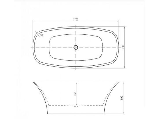 Отдельностоящая ванна aquanet pleasure 170х78 в Шымкенте фото № 4