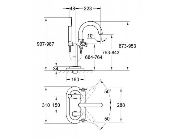 Напольный смеситель grohe atrio ypsilon 25044000 в Шымкенте фото № 4