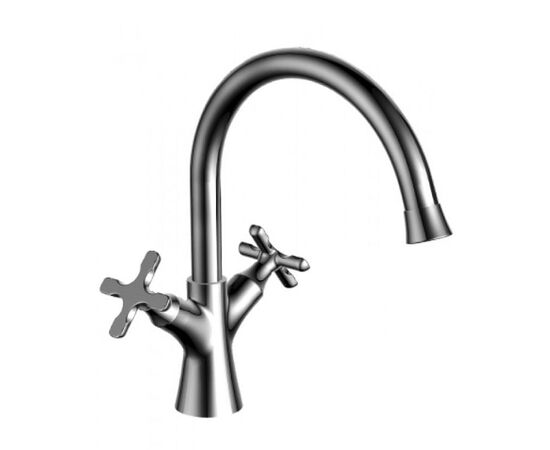 Lemark lm5706c дуэтто смеситель для умывальника с поворотным изливом, хром в Шымкенте фото № 1