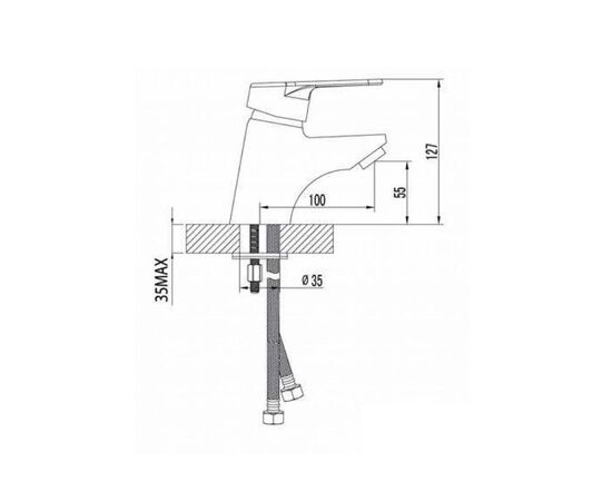 Lm4106c луна cмеситель для раковины монолитный, хром в Шымкенте фото № 2