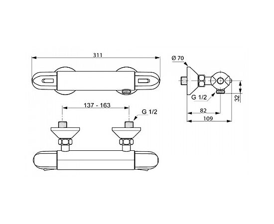 смеситель термостат ideal standard ceratherm a6420aa для душа в Шымкенте фото № 2
