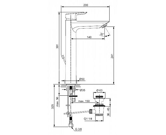 смеситель для раковины  ideal standard  tesi a6573aa в Шымкенте фото № 2