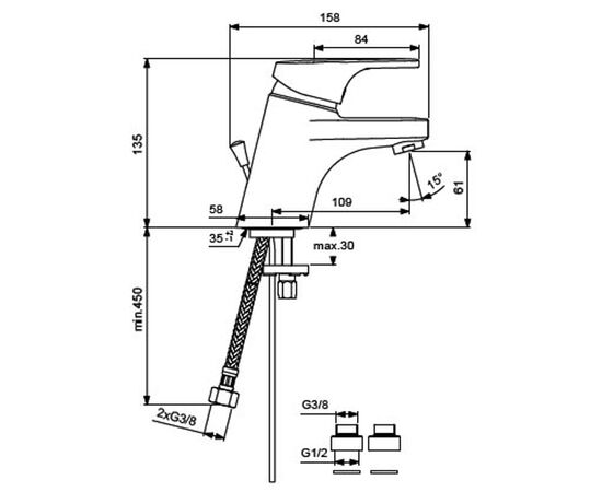 смеситель для раковины vidima form b0483aa/ba061aa в Шымкенте фото № 2