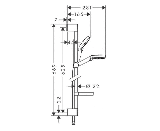 Душевой набор hansgrohe crometta vario casetta 65 26553400 в Шымкенте фото № 2
