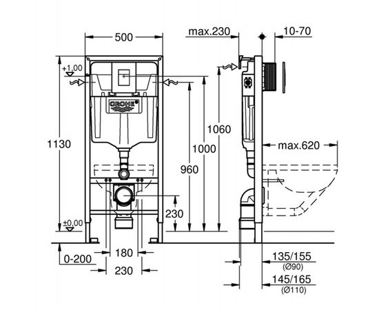Комплект 4в1 hans grohe m5505d+38772001 в Шымкенте фото № 2