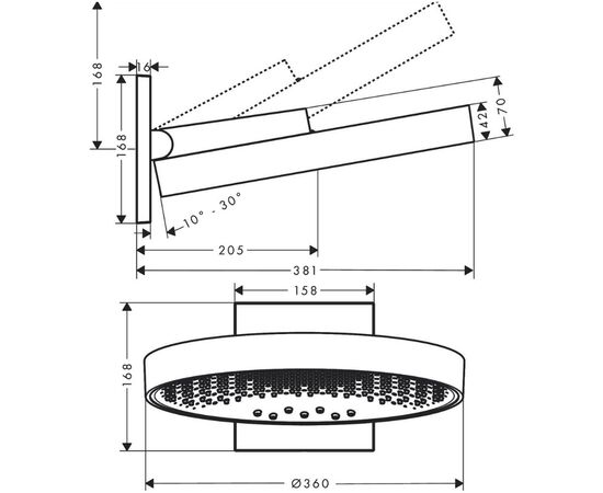 Верхний душ hansgrohe rainfinity 360 3jet 26234700 белый матовый в Шымкенте фото № 2
