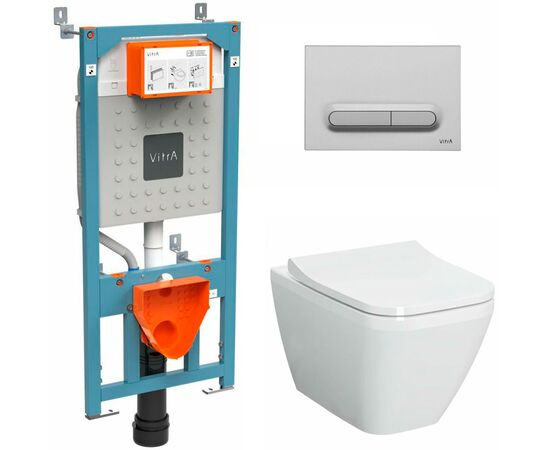 унитаз с инсталляцией 4в1 vitra integra square 9856b003-7206, безободковый в Шымкенте фото № 1