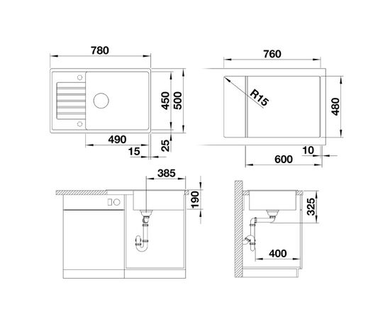Кухонная мойка blanco zia xl 6 s compact 526019 в Шымкенте фото № 2